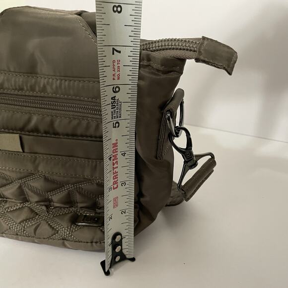 LUG Streetcar East/West Shoulder Crossbody Bag Purse in Gray Quilted Divider - Picture 13 of 13